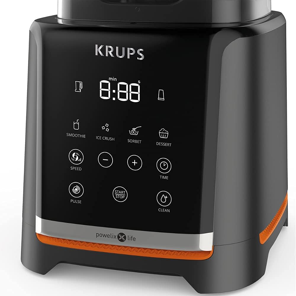 Krups Frullatore ad alta velocità InfinyMix KB9158 | 1600 W | 5 programmi automatici + impostazione manuale | Caraffa Tritan | ricettario incluso | Frullati, frappè, ghiaccio tritato | Nero