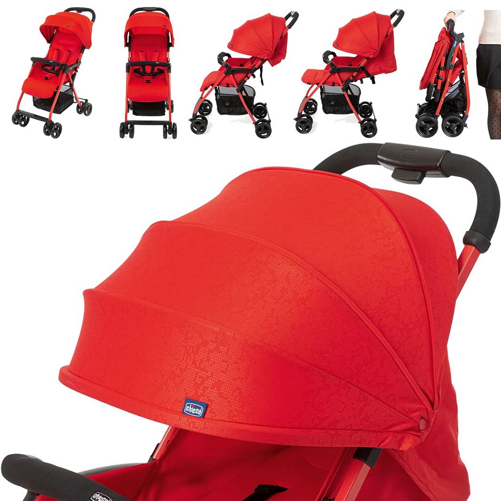Chicco OHlalà 3 Ultra-Leichtgewicht Kinderwagen von Geburt bis 15 kg, Liege- und Faltbuggy mit großem Einkaufskorb, Kompakt, Regenschutz und Ausziehbares Verdeck