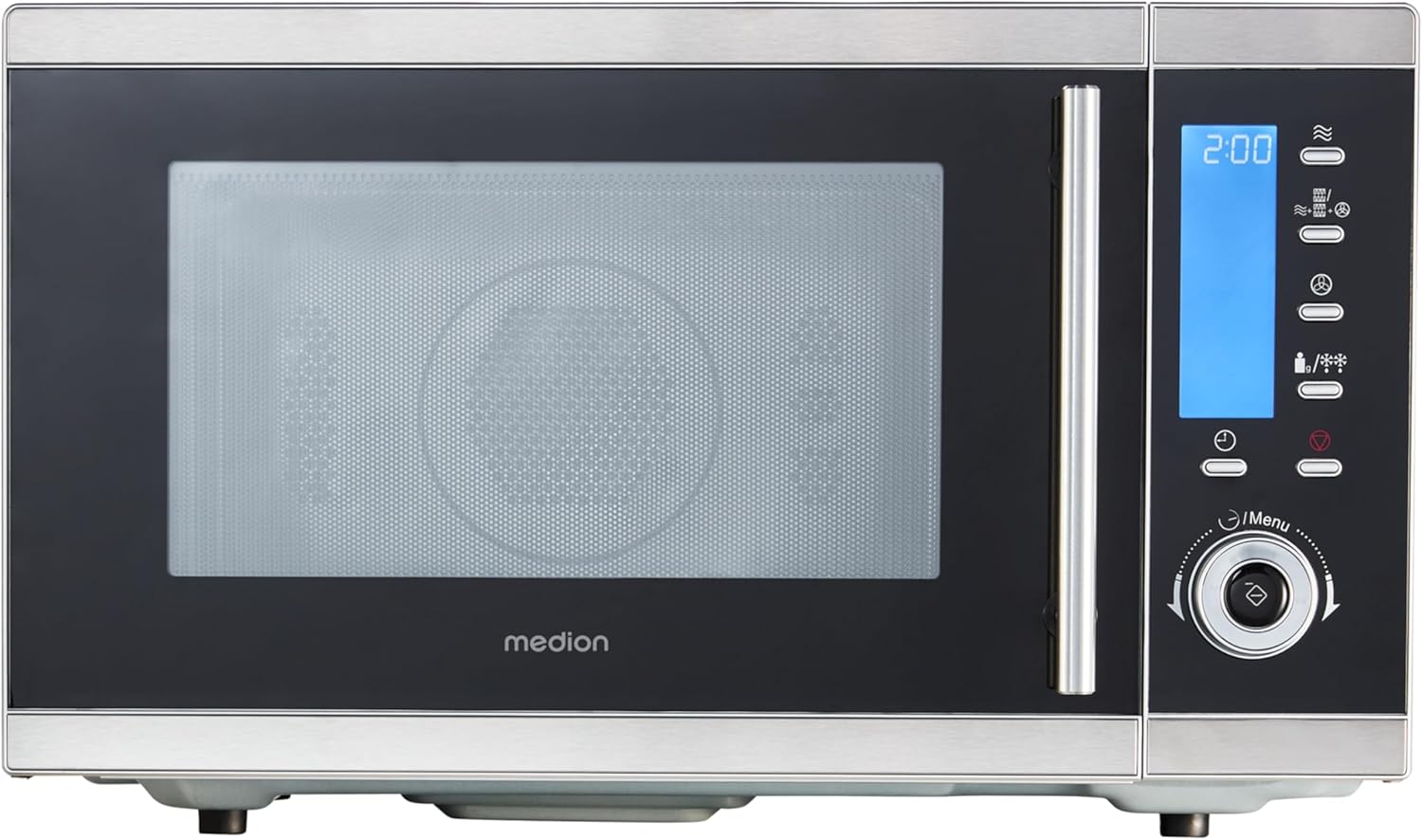 MEDION MD 15501 Forno a microonde 4 in 1 con grill (25 litri, 900 watt, grill 1100 watt, aria calda 2500 watt, 10 programmi automatici) argento