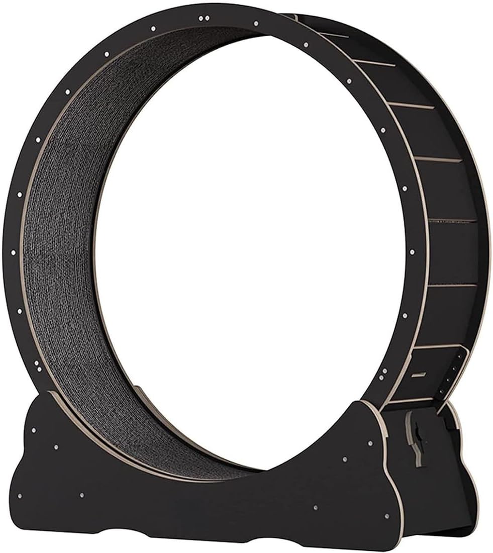 Ruota da corsa per gatti di grandi dimensioni per gatti da interno, tapis roulant graffiante con colore del legno naturale, ruota da corsa, tiragraffi in cartone per l'intrattenimento del gatto, rosa-S