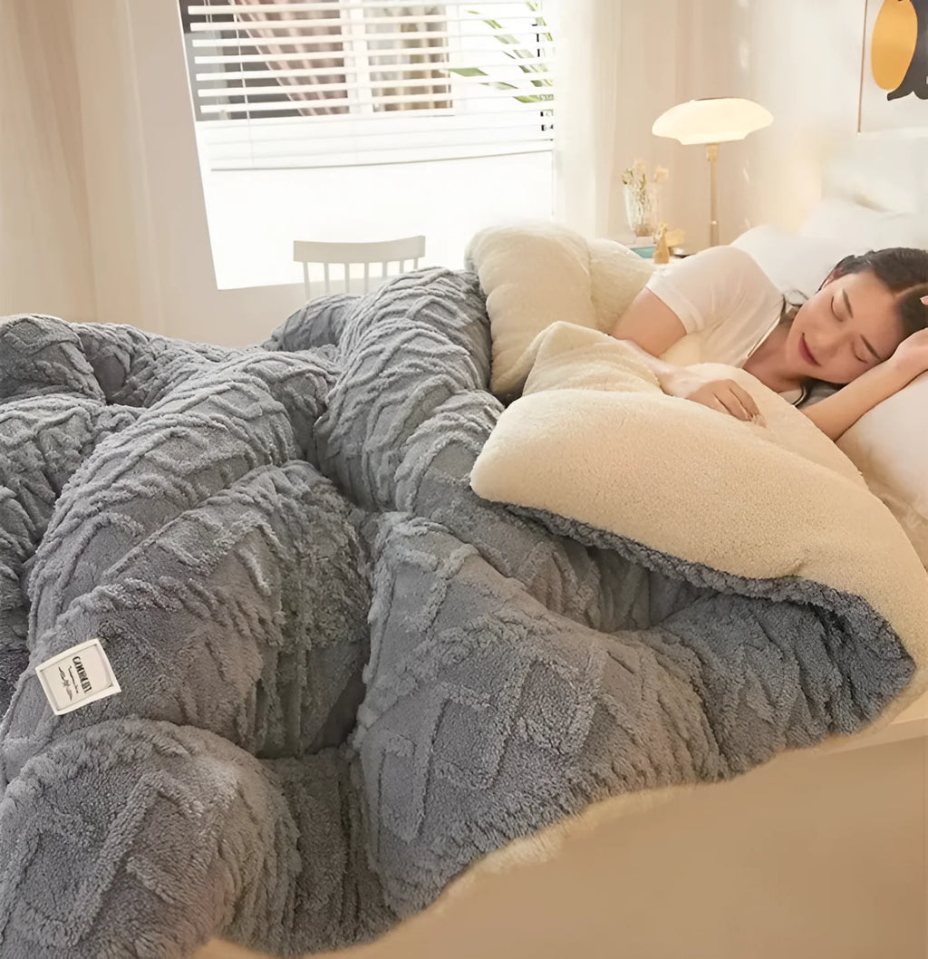 FluffFusion - Weiche und dicke Plüschdecke mit doppelseitigem Design