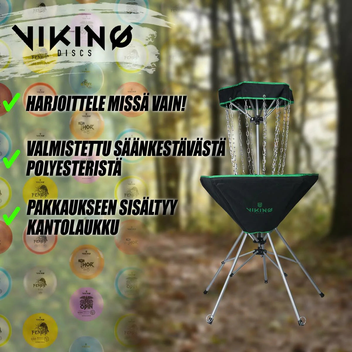 Viking Discs Raid Cesto portatile da disc golf