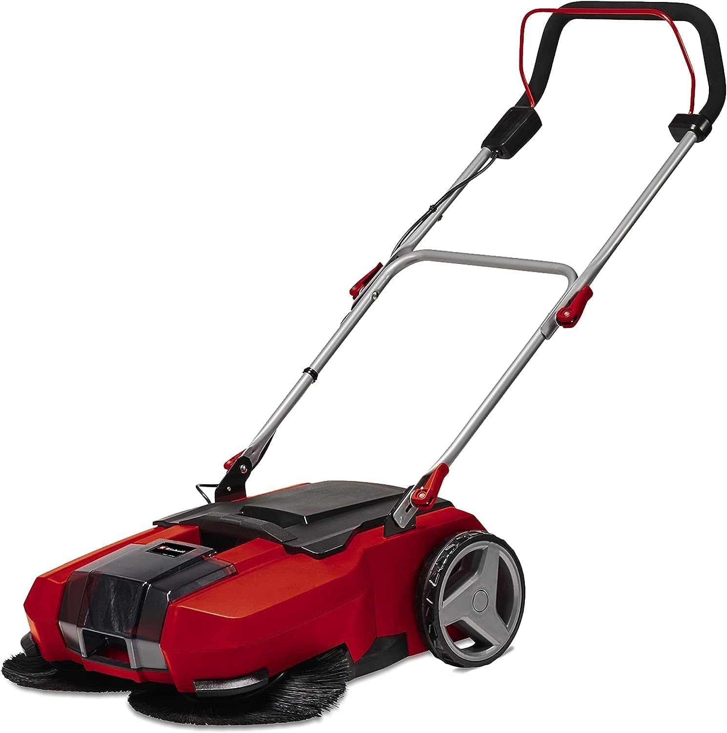 Einhell Spazzatrice a batteria TE-SW 18/610 Li-Solo Power X-Change (18 V, Li-Ion, serbatoio sporco 20 L, larghezza di lavoro 61 cm, posizione di parcheggio, manico regolabile, labbro rimovibile, interruttore on-off), Rosso