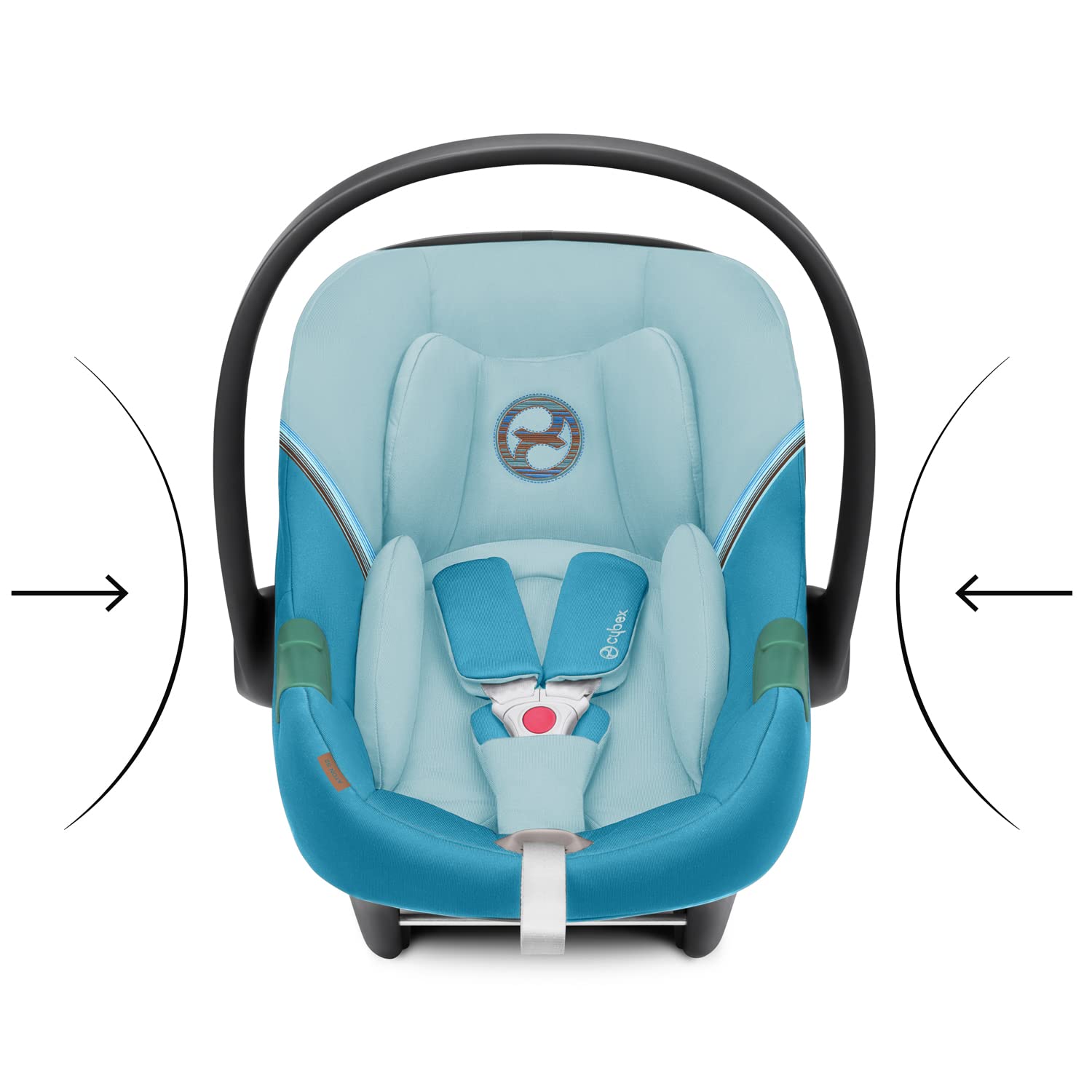 CYBEX Gold Babyschale Aton S2 i-Size, Ab Geburt bis ca. 24 Monate, Max. 13 kg, Inkl. Neugeboreneneinlage, SensorSafe kompatibel, Ocean Blue