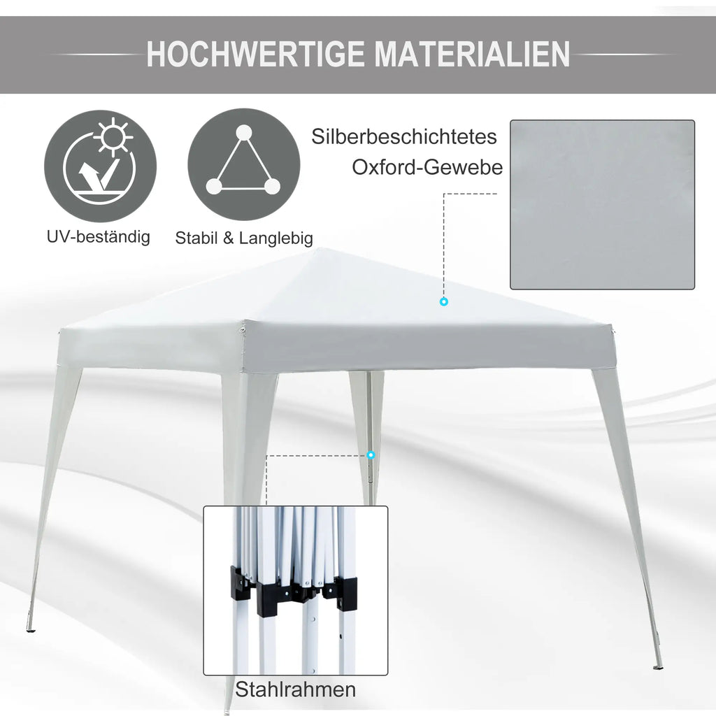 Outsunny Gazebo Pieghevole per Feste Protezione UV Pieghevole Bianco