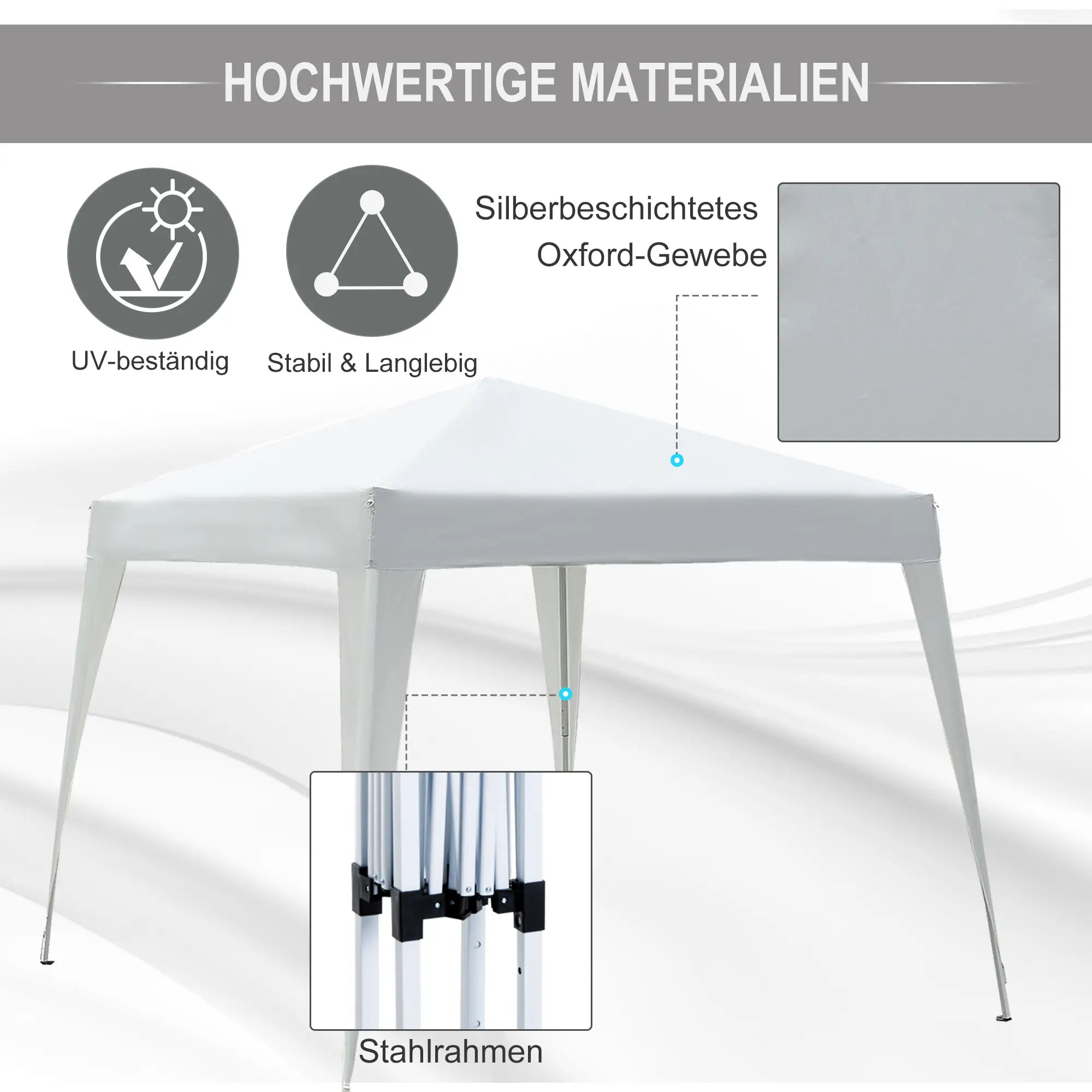 Outsunny Gazebo Pieghevole per Feste Protezione UV Pieghevole Bianco