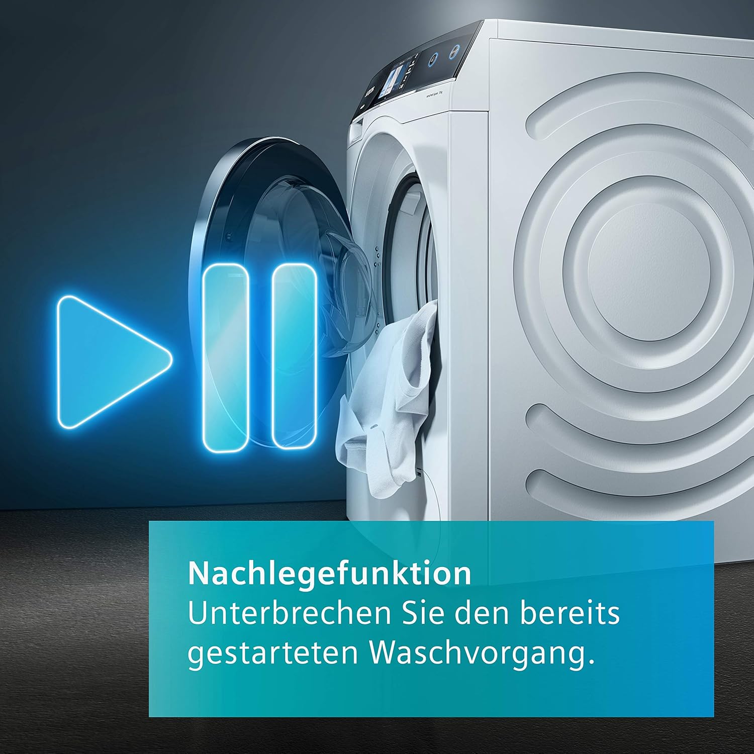 Siemens WM14N122 iQ300 Lavatrice / 7kg / D / 1400 giri/min / Programma Outdoor / Funzione varioSpeed / Funzione aggiungi bucato, Bianco/Nero