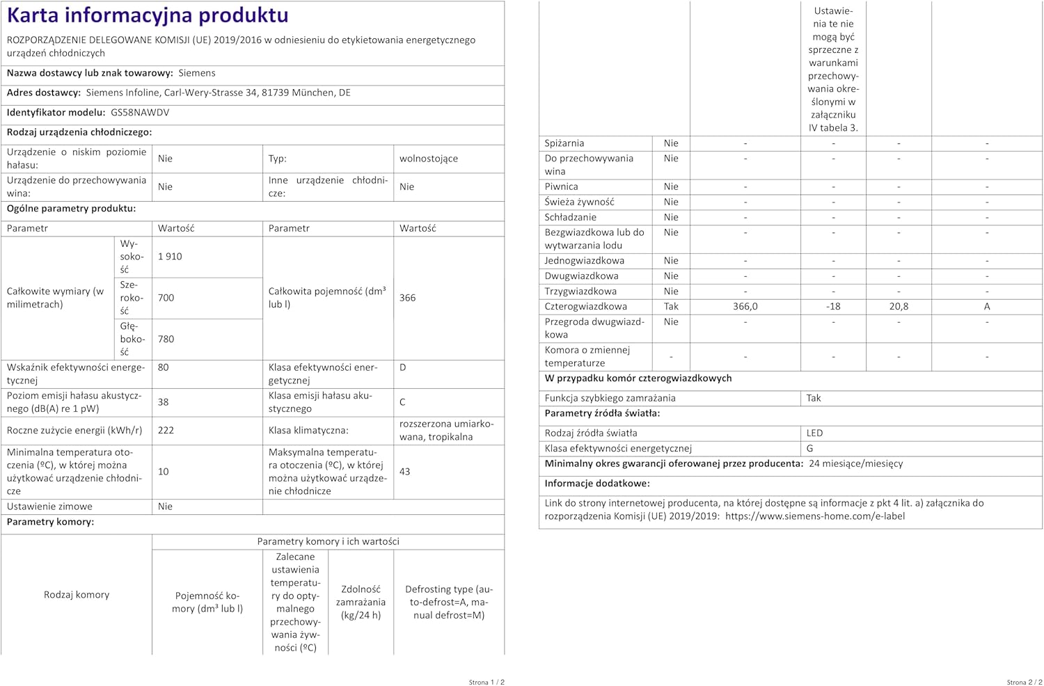Siemens GS54NAWCV iQ500 Congelatore verticale, 176 x 70 cm, 327 L, NoFrost mai più sbrinamento, bigBox spazio per alimenti di grandi dimensioni, varioZone ripiani e cassetti flessibili in vetro, Bianco