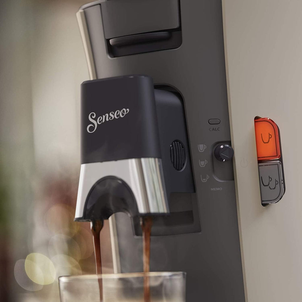 Philips Senseo Select CSA240/20 Macchina da caffè a cialde (selezione intensità Plus, funzione Memo, in plastica riciclata), Nero Eco