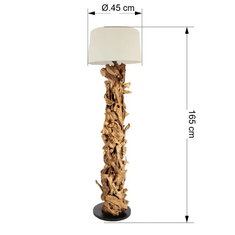 Stehlampe Treibholz CLEON  | Hhe 165 cm | Lampenschirm Natur