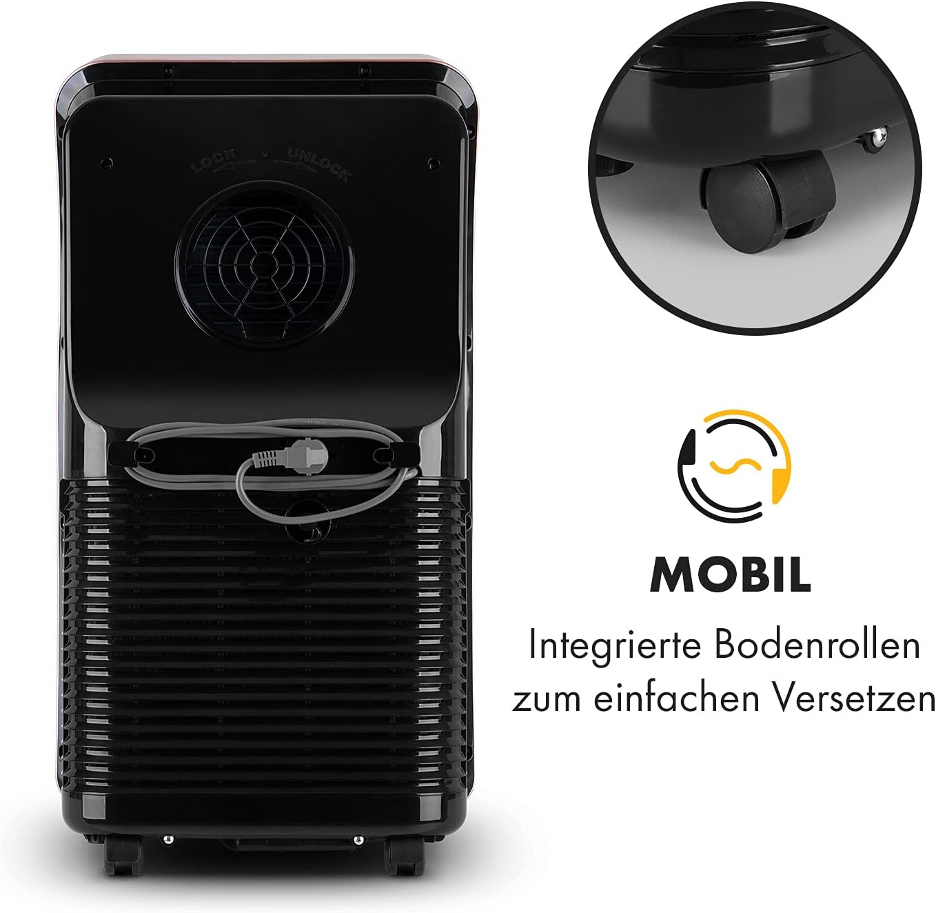 Klarstein Climatizzatore Portatile con Tubo di Scarico, Condizionatore 4-in-1 con Ventilatore, Deumidificatore e Modalità Notturna, Piccolo e Portatile per Casa e Ufficio, Controllo tramite App, 12000 BTU