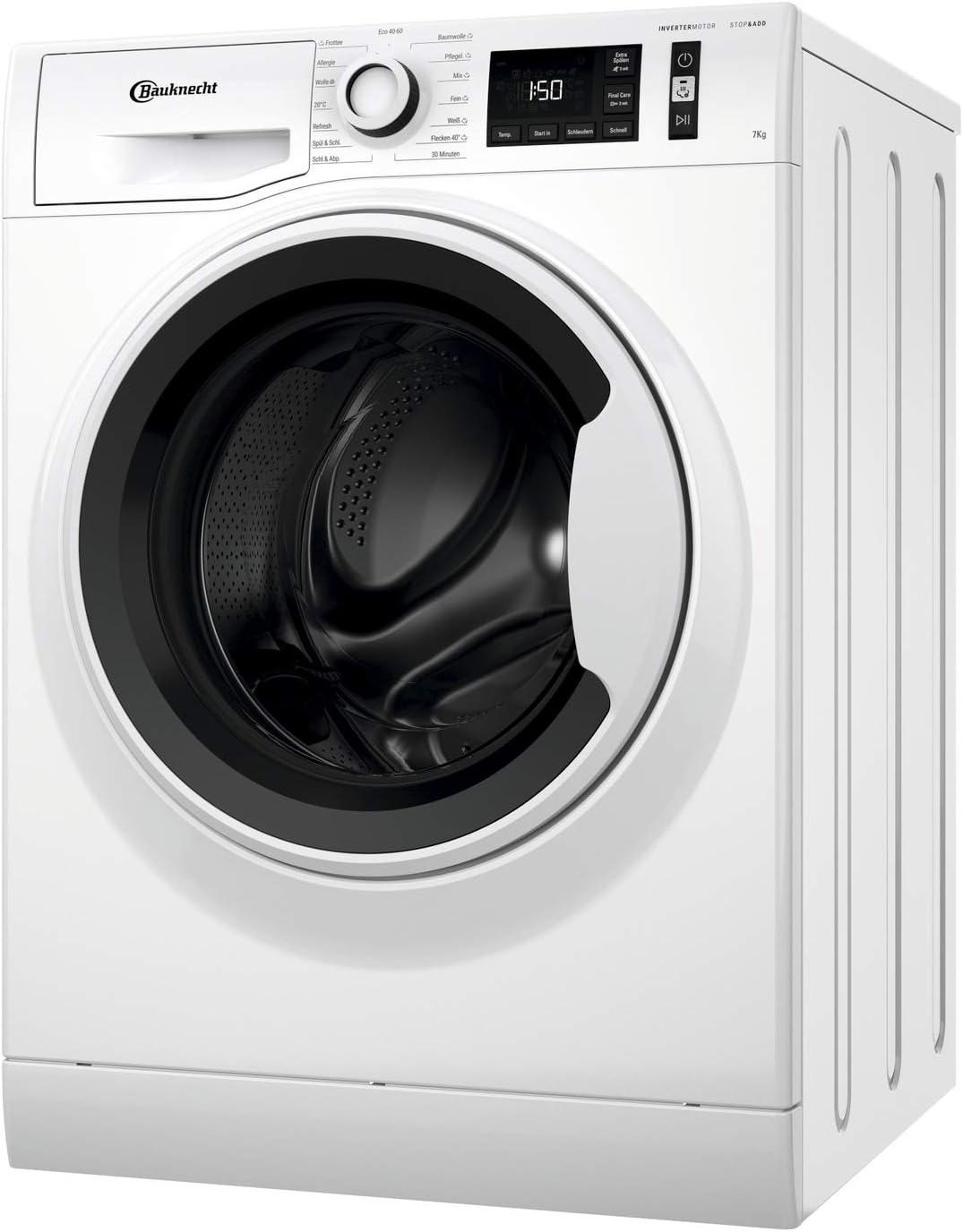 Bauknecht W Active 711 B Lavatrice a Carica Frontale/ 7kg/ 1400 giri/min/Potente Rimozione delle Macchie/Programmi a Vapore/Steam Hygiene con Antivirus/Steam Refresh/Funzione Stop&Add/Motore Dynamic Inverter