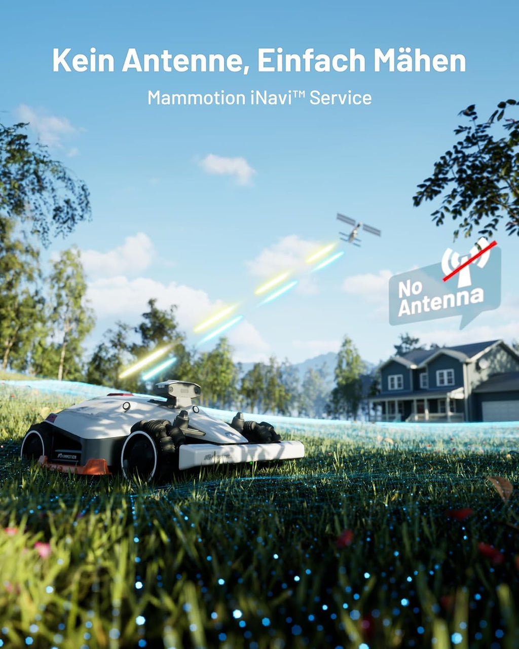 MAMMOTION LUBA 2 AWD 3000X Robot Rasaerba senza Filo Perimetrale, NetRTK+Vision, Nessuna Antenna RTK Necessaria, Mappatura Automatica, Consigliato 3000m², Max. 3600m², con Modulo 4G, Pendenza 80%