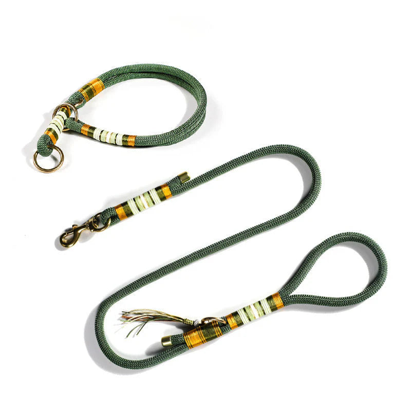LeashMaster - Guinzaglio da addestramento antitrazione per cani, fatto a mano, con collare