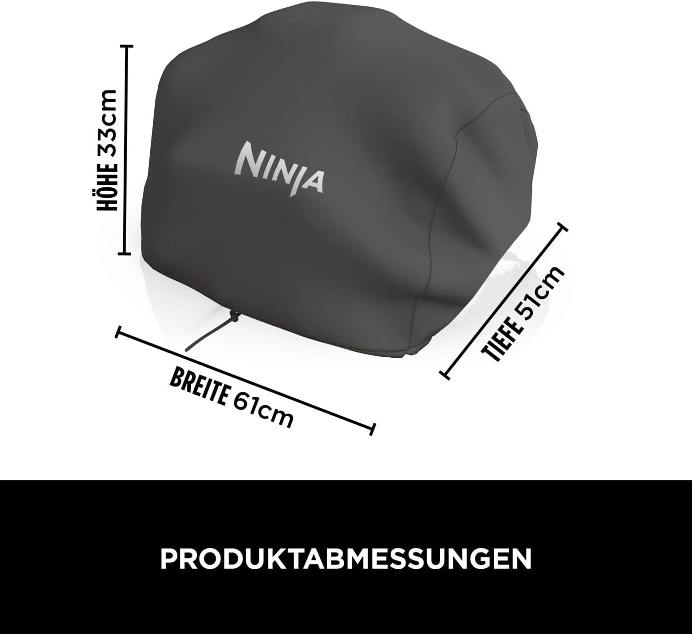 Ninja Woodfire verstellbarer Ständer und Beistelltisch, Außenofen- und Grillständer, robuster Outdoor-Kochtisch und Pizzaofenständer, Schwarz 4718J800EUUK