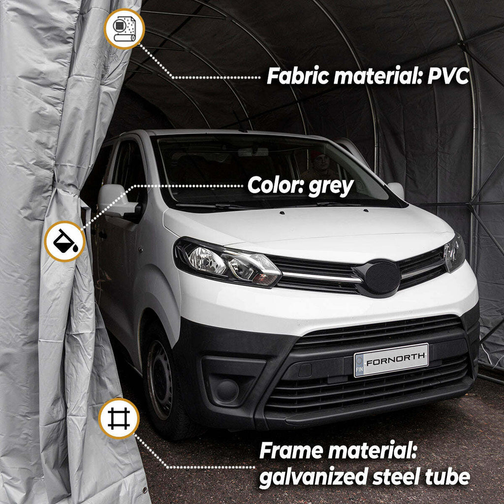 Fornorth Tenda Garage 3,5x7,5m, Grigio Chiaro