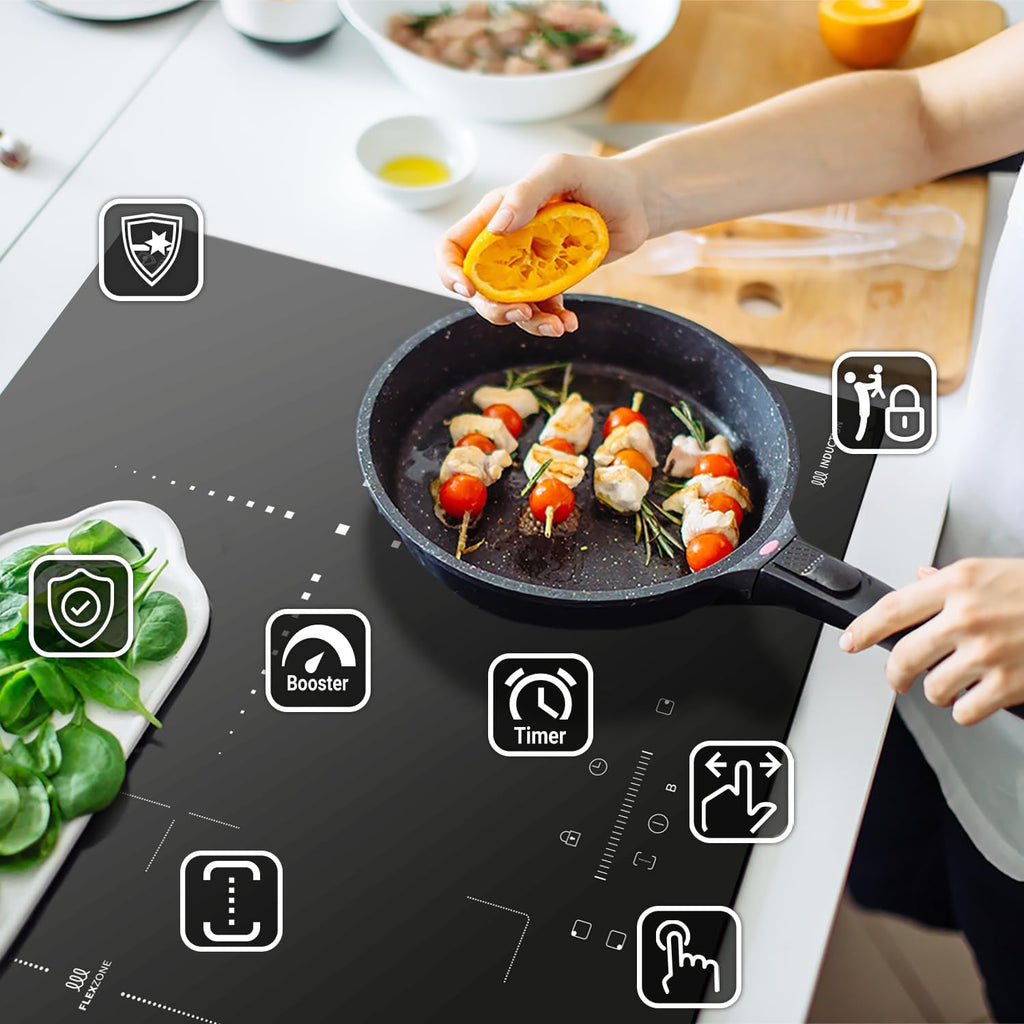 KKT KOLBE Autarkes Herdset | 60cm Einbaubackofen BO8805SS | 59cm Induktionskochfeld IH85900RL | Grill | Heißluft | Automatik-Timer | 2-fach Wärmeschutzverglasung | Kindersicherung | SET8805IH859RL
