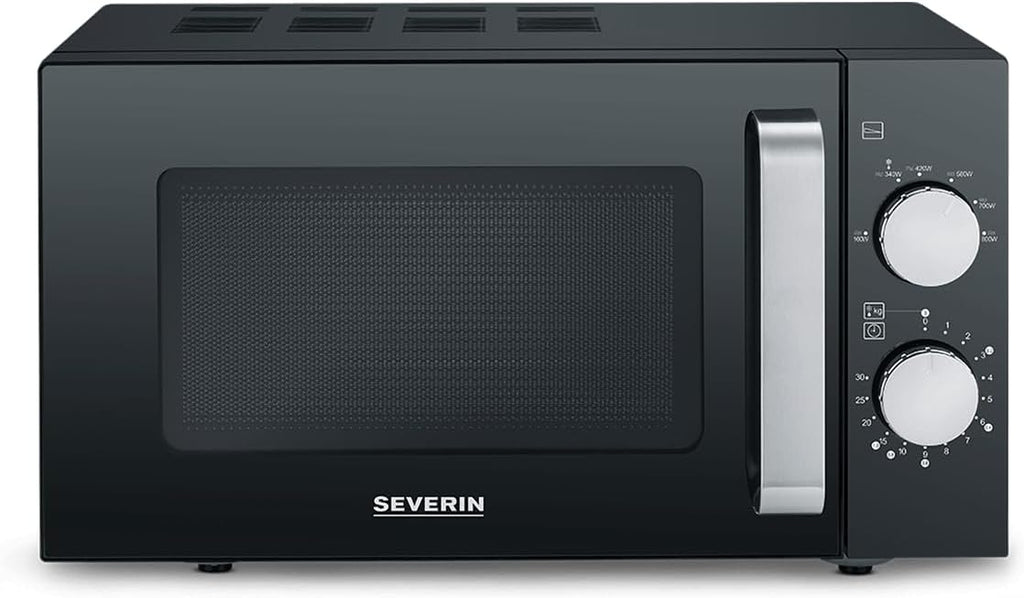 SEVERIN 2-in-1 Mikrowelle mit Grill 800 W, Grillofen mit 25 L Kapazitt und 9 Leistungsstufen, Mikrowelle mit Grillrost und Drehteller, silber, MW 7785