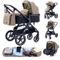 YAZOCO kinderwagen, kinderwagen 3 in 1 Kombikinderwagen reisesysteme mit Moskitonetz Regenschutz Fußsack, Zusammenklappen, Liegeposition