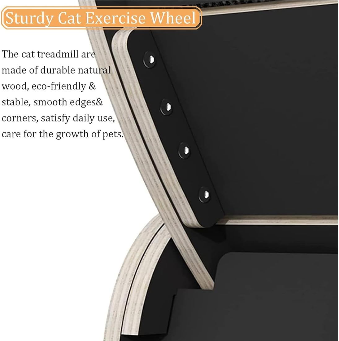 Ruota da corsa per gatti di grandi dimensioni per gatti da interno, tapis roulant graffiante con colore del legno naturale, ruota da corsa, tiragraffi in cartone per l'intrattenimento del gatto, rosa-S