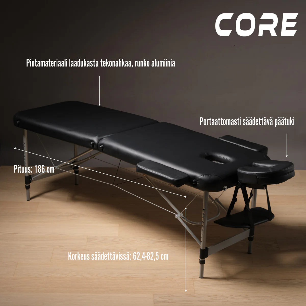 Lettino da massaggio Core A200, nero