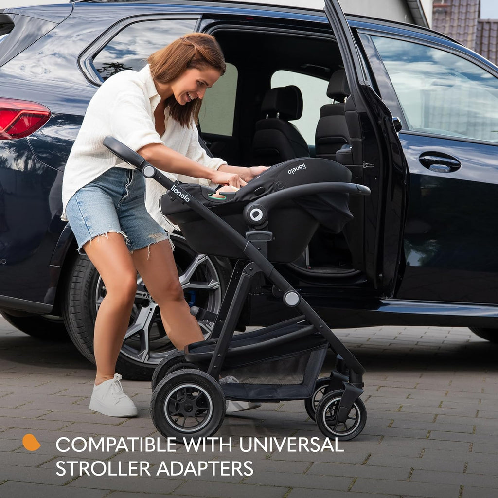 LIONELO ASTRID i-Size SET Seggiolino Auto con Base 40-87 cm Ovetto ISOFIX, Cinture a 3 Punti, Protezione Laterale, Riduttore Dri-Seat, i-Size R129