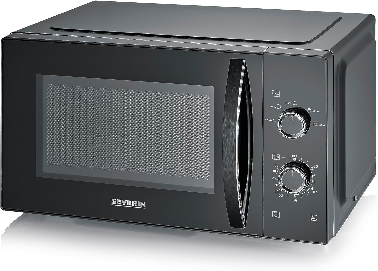 SEVERIN 2-in-1 Mikrowelle mit Grill 800 W, Grillofen mit 25 L Kapazitt und 9 Leistungsstufen, Mikrowelle mit Grillrost und Drehteller, silber, MW 7785