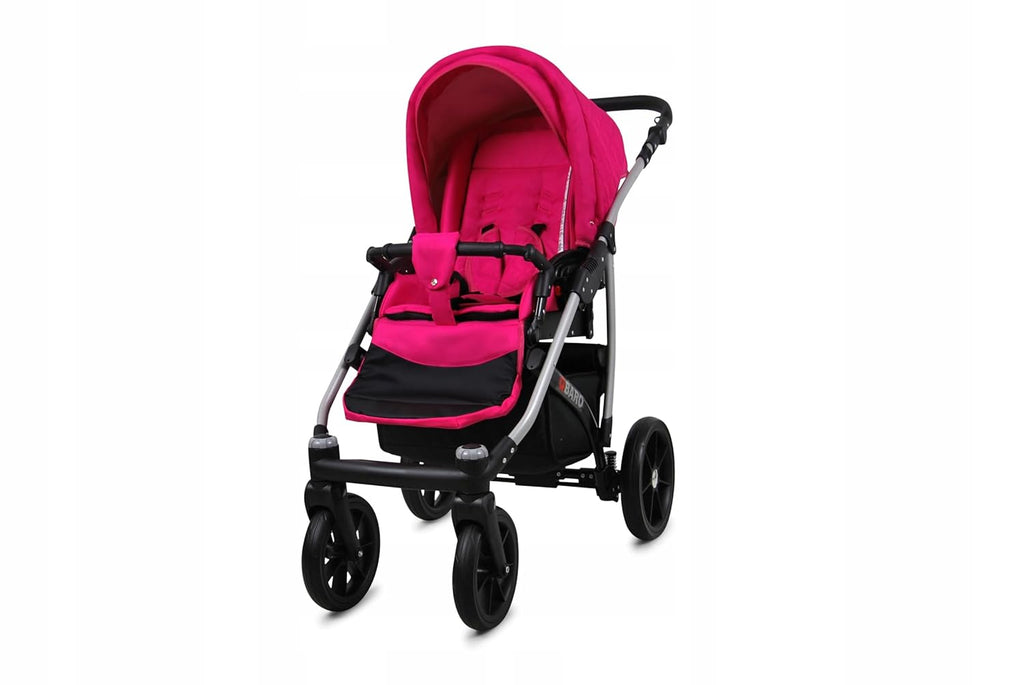 BabyLux® Bambimo Kinderwagen Set 3 in 1 - Qbaro - incl. Babywanne, Buggy Sportsitz, Auto-Babyschale - Autositz - Kinderwagenset - Kombikinderwagen mit Wickeltasche, Regenschutz usw.