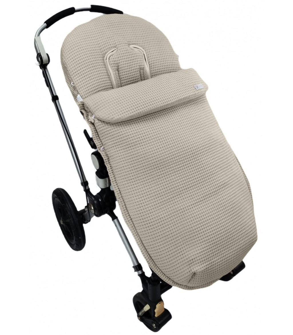 Universal Fußsack für Kinderwagen oder Buggy – Waffle – Handmade – Nenel (Grau)