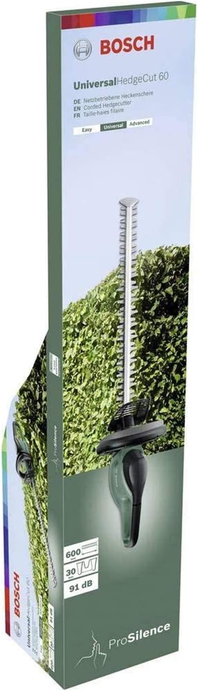 Bosch Heckenschere UniversalHedgeCut 60 (480 Watt, Messerlänge: 60 cm, für mittelgroße Hecken, Messerabstand: 30 mm, im Karton)