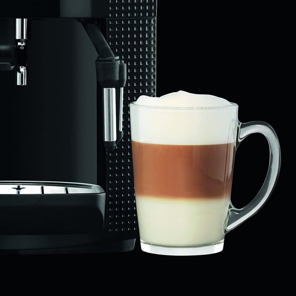Krups Arabica Picto Macchina da Caffè Automatica, Bocchetta Vapore, Funzione 2 Tazze, Manopola Rotante, Facile Pulizia, Macchina da Caffè, Nera, EA810870