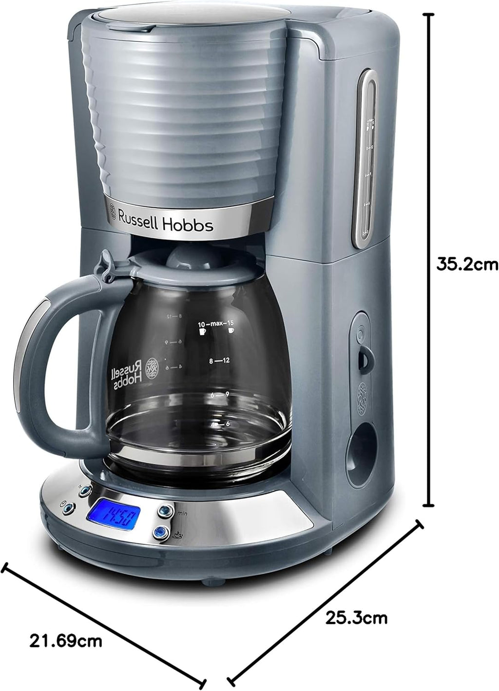 Russell Hobbs Inspire Grey Set Colazione Tostapane, Bollitore e Macchina da Caffè