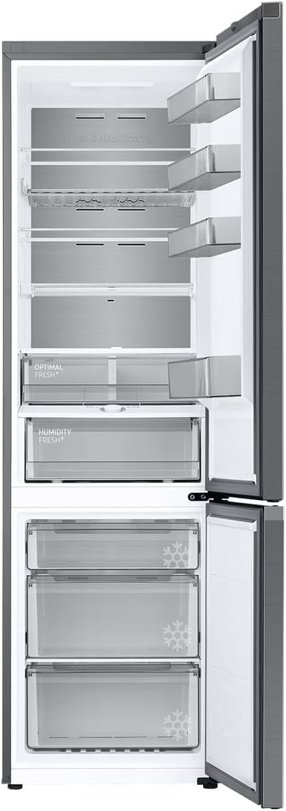 Samsung RL38A776ASR/EG Bespoke Frigorifero Combinato, 203 cm, 387 ℓ, 35 dB(A), Tecnologia Space Max, Twin Cooling+, Cool Select+, Metal Cooling, No Frost+, Look Acciaio Inox