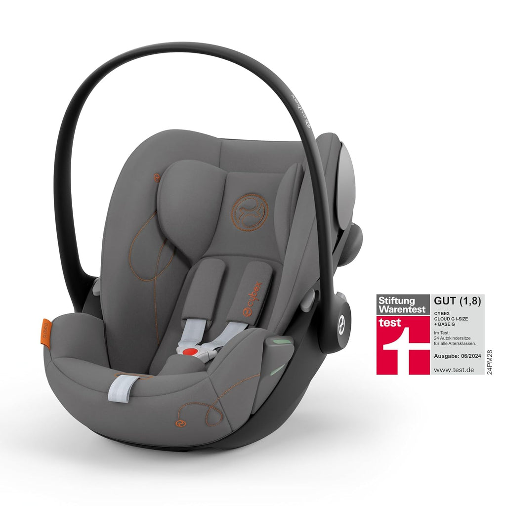 CYBEX Gold Seggiolino auto Cloud G i-Size Comfort, con riduttore per neonato, dalla nascita a circa 24 mesi, per bambini da 40 cm a 87 cm, max. 13 kg, Moon Black