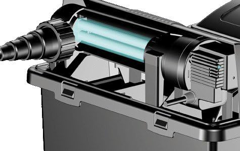 OASE 56789 Filtro a flusso continuo BioSmart Set 36000 adatto per laghetti fino a 36 m³, sistema filtrante, set completo filtro incl. materiale filtrante, pompa per laghetto e chiarificatore UVC