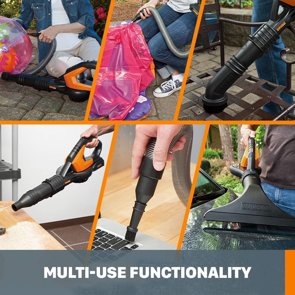 WORX WG545.9 20V Aria per Uso Gravoso al Litio Multiuso Soffiatore/Scopa/Pulitore-Utensile