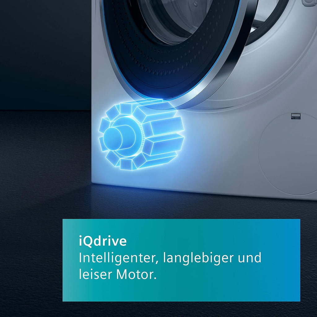 Siemens WM14N122 iQ300 Lavatrice / 7kg / D / 1400 giri/min / Programma Outdoor / Funzione varioSpeed / Funzione aggiungi bucato, Bianco/Nero