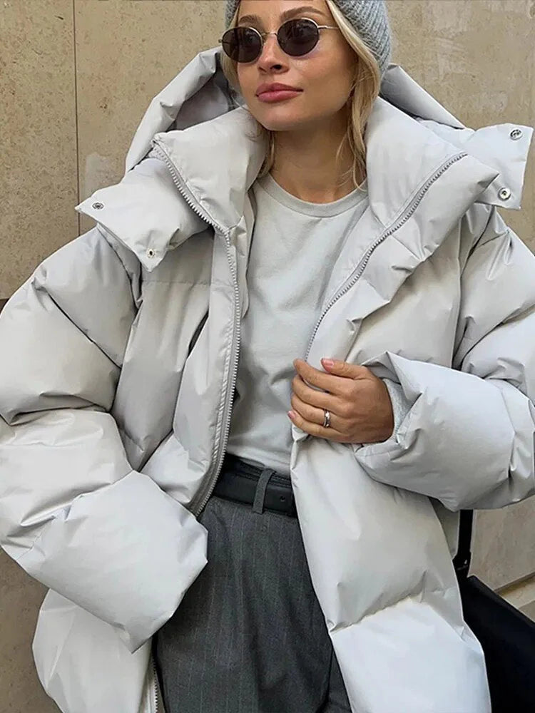 Stylish hood on the mountain