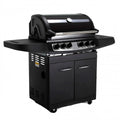 KOBE Barbecue a gas STYLE PLATINUM, BLACK EDITION 4 fuochi e fornello laterale, 145x61x116cm