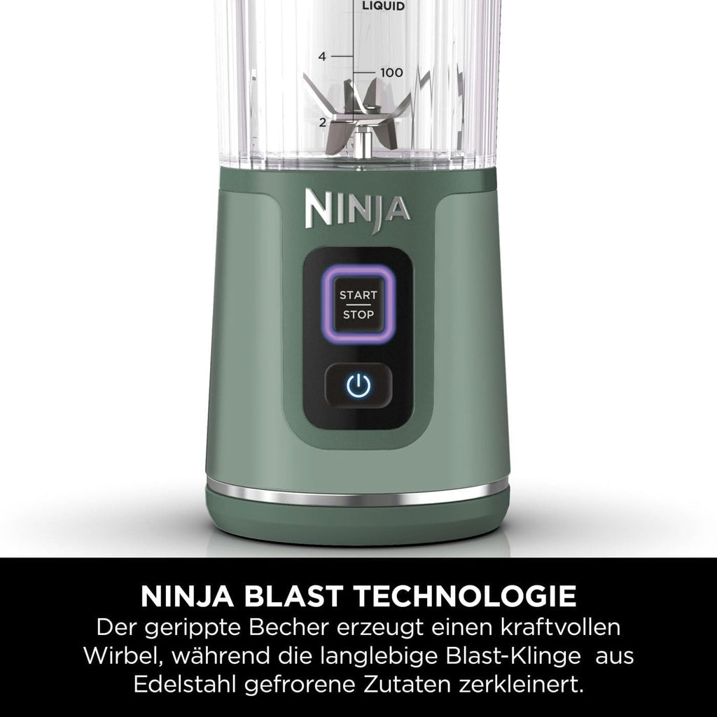 Ninja Blast Frullatore Portatile / Frullatore a Immersione / Frullatore per Smoothie, Tazza da 530 ml, Coperchio a Prova di Perdite, Mini Frullatore Potente, Senza Fili e Ricaricabile, Trita Ghiaccio e Frutta, Nero, BC151EUBK