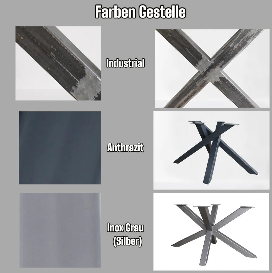 Serie UNA | Tavolo in legno massello - Rovere - gambe a U incluse - diverse misure e colori | Lunghezza: 160 - 300 cm | Larghezza: 90 -100 cm
