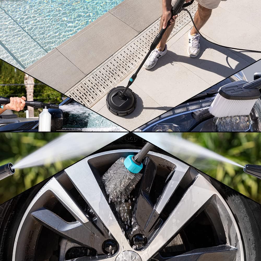 Idropulitrice Cecotec HydroBoost 2400 AdvanceClean, 2400 W, per casa, giardino o auto, portata 480 l/h, pressione 180 bar, pompa in alluminio, raggio d'azione 14 m, multicolore