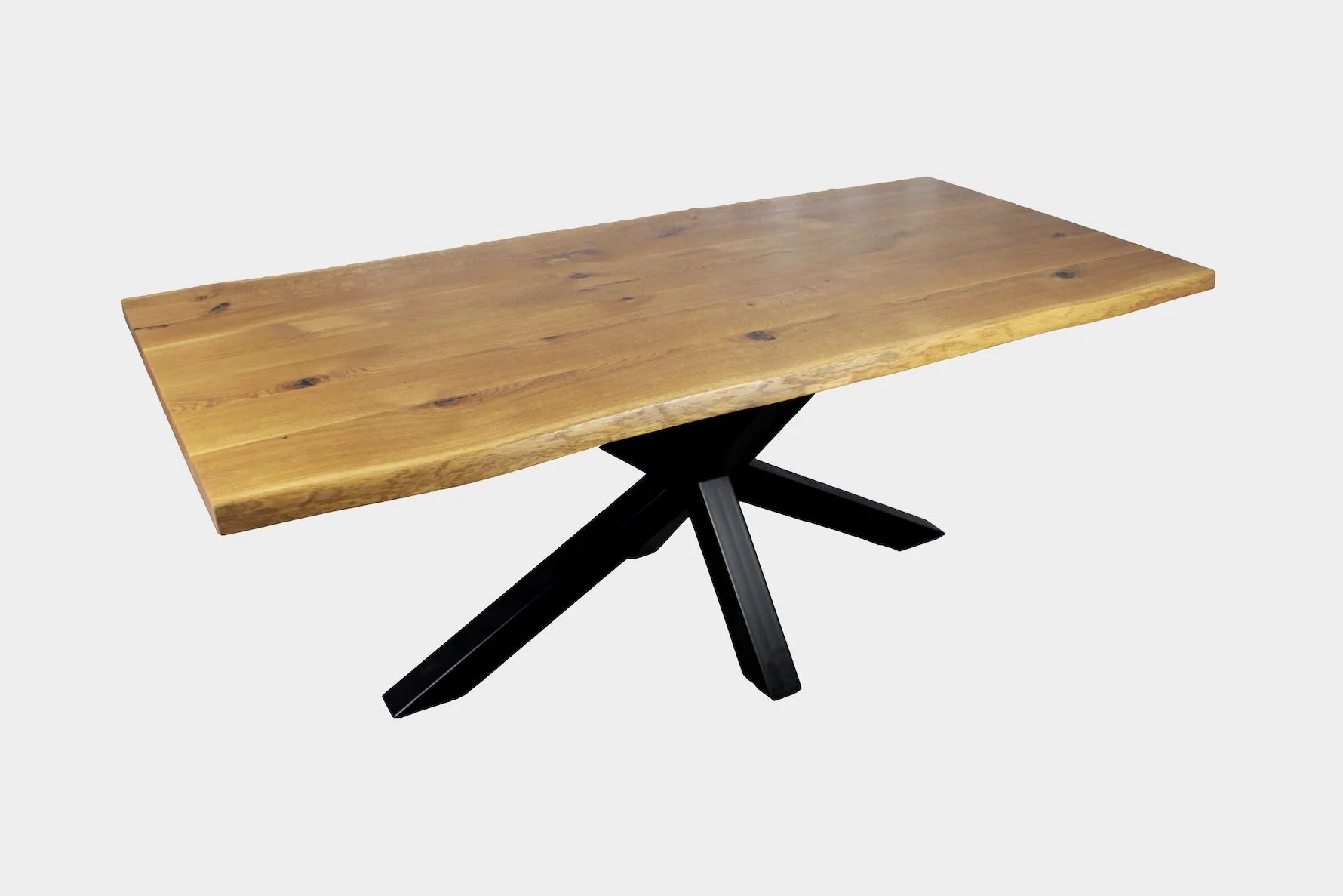 Serie MAXIM | Baumkantentisch - Eiche - inkl. Tischbein Matrix - versch. Gren und Farben | Lnge: 160 - 300 cm | Breite: 90 -100 cm