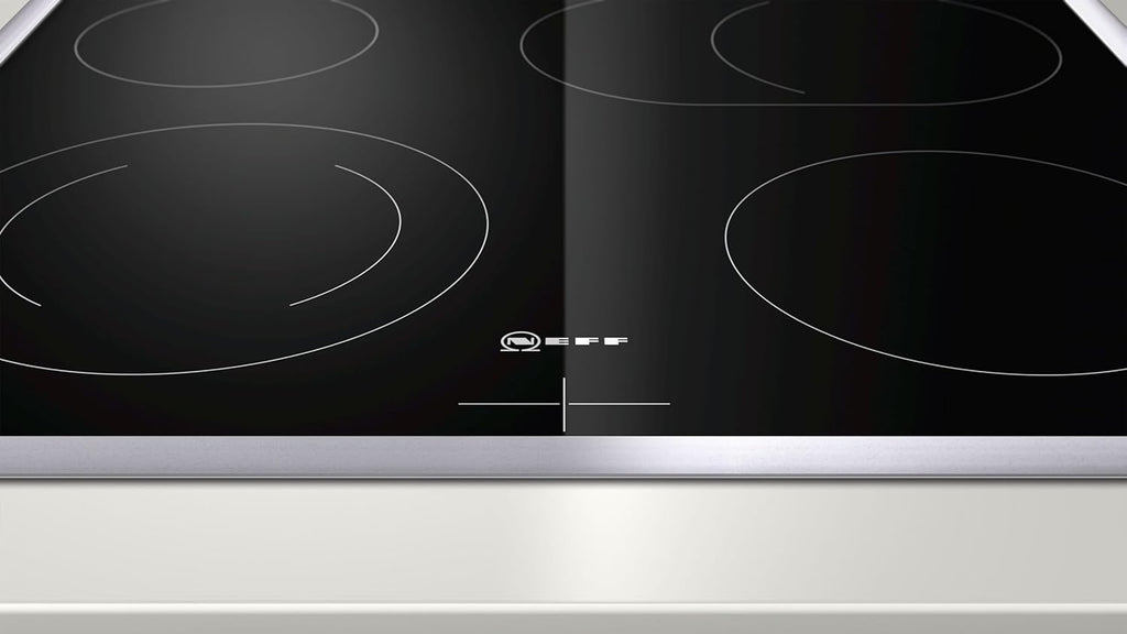 NEFF EDX442, Set composto da E1ECD0AN0, N 30, Forno da incasso con CircoTherm, 60 x 60 cm, Acciaio inossidabile e M13R42N2, N 50, Piano cottura elettrico controllato dal forno, 60 cm, Nero, con cornice a filo