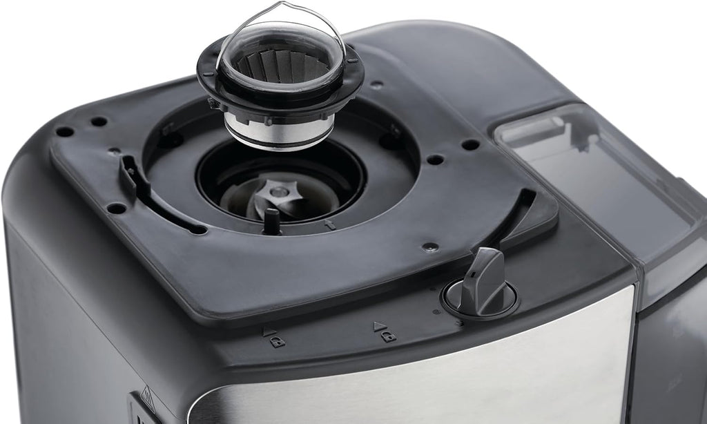 Russell Hobbs Macchina da caffè con macinacaffè integrato, caraffa in vetro [Timer digitale, Doccetta per un'estrazione e un aroma ottimali] Grind&Brew (max 10 tazze, macinatura regolabile in 3 fasi) 25610-56