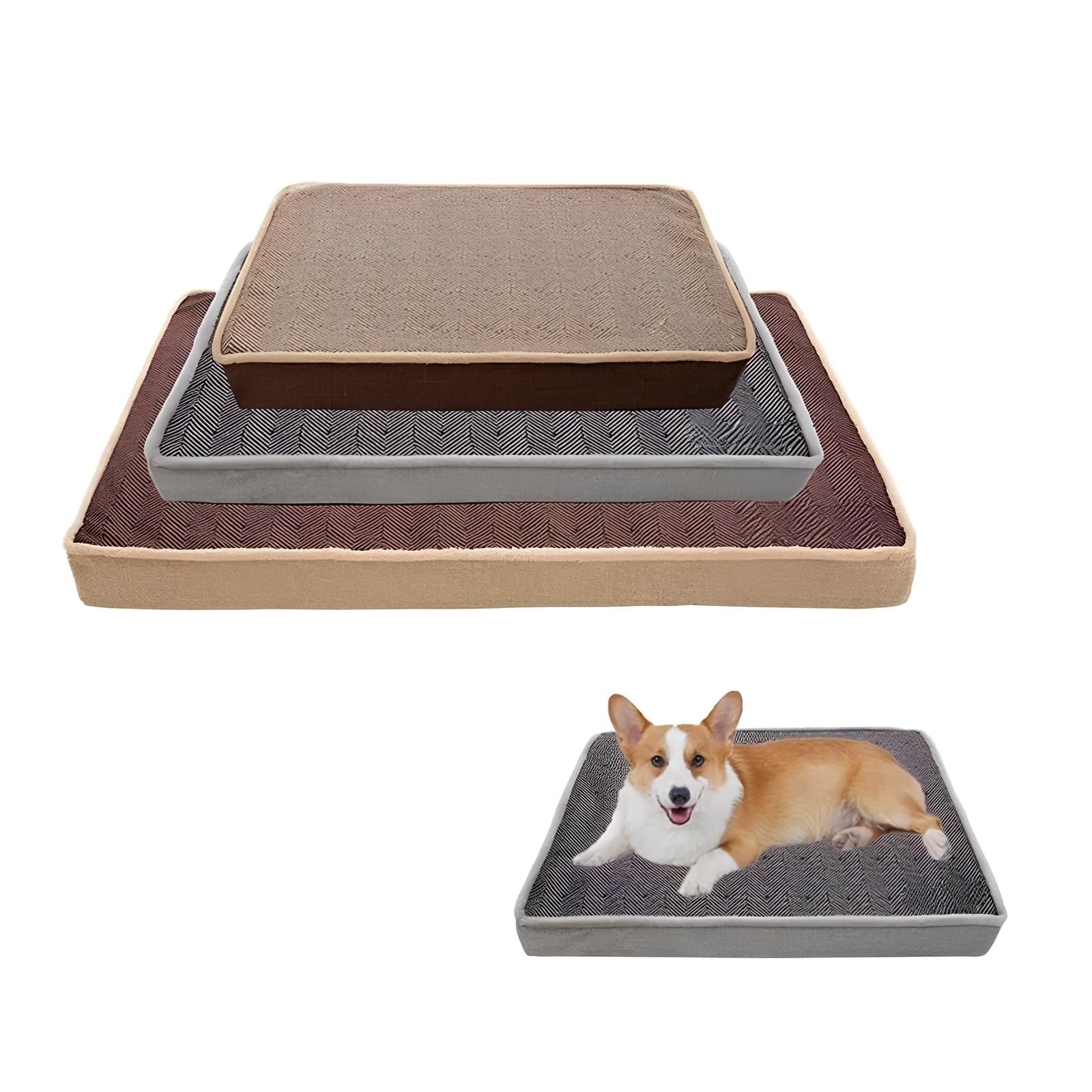 Comoda cuccia rettangolare in memory foam per un sonno riposante
