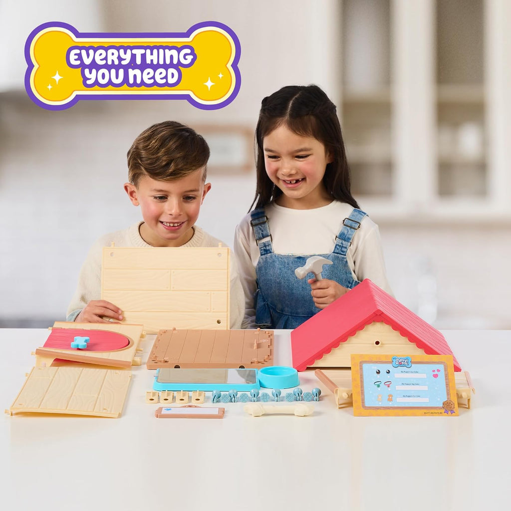 Little Live Pets – My Puppy's Home: interaktiver Hund mit DIY-Hundehütte zum Selbstaufbauen und spannendem berraschungsmoment. ber 25 verschiedene Gerusche und Reaktionen, Spielmuster wiederholbar