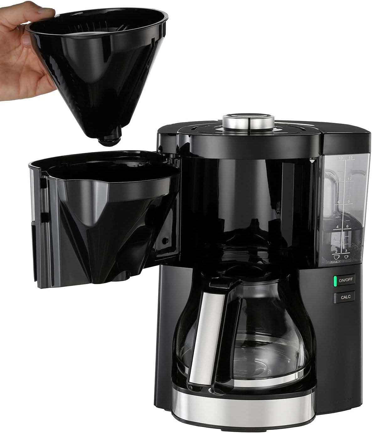 Melitta Look Perfection - Macchina da caffè con filtro - con caraffa termica - sistema antigoccia - 10 tazze - Nera (1025-16)