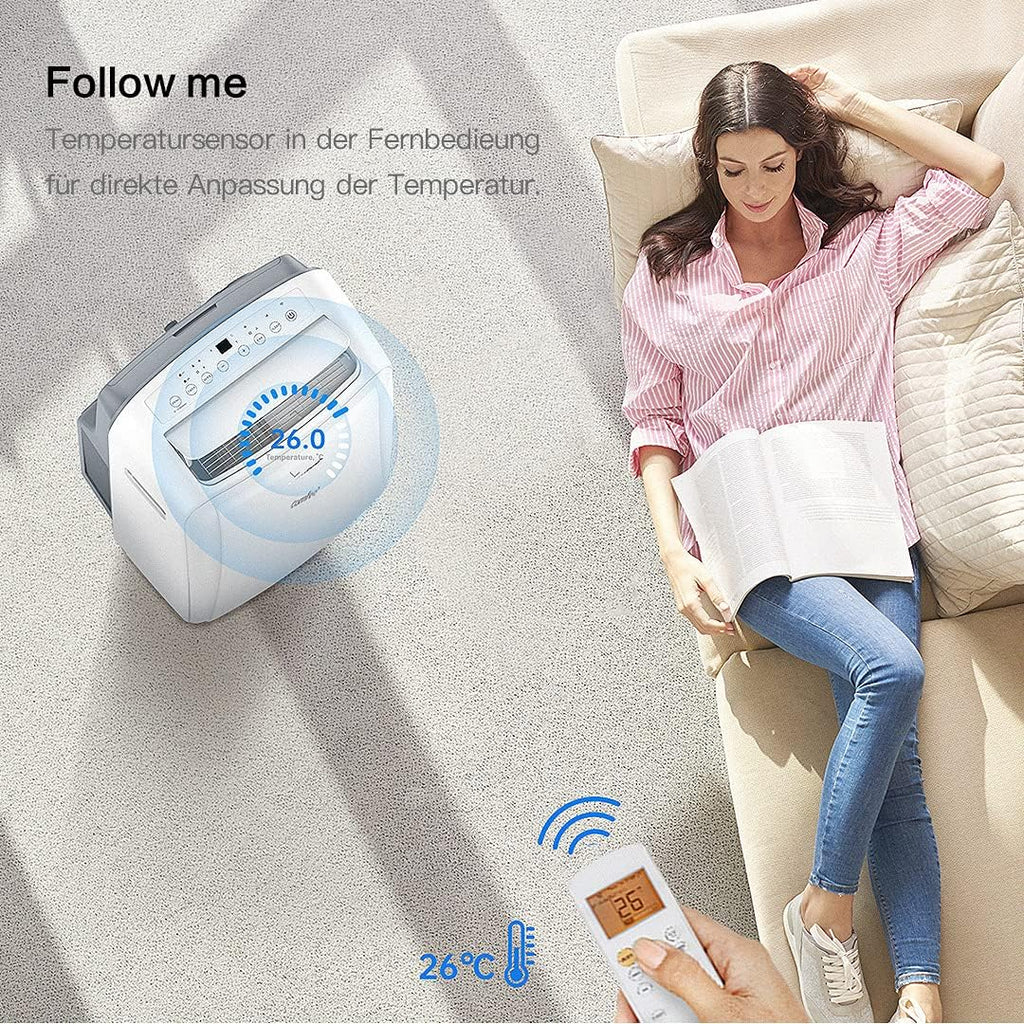 Comfee Condizionatore Portatile Easy Cool 2.0, 7000 BTU 2,0kW, Raffreddamento&Ventilazione&Deumidificazione, Adatto per Ambienti fino a 68m³(25㎡), Controllo tramite APP/Alexa/Google Home/IFTTT, Climatizzatore Portatile con Tubo di Scarico