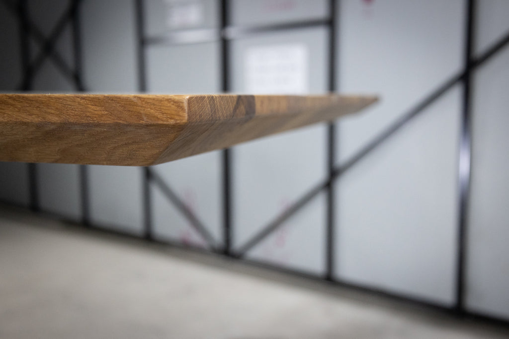 Serie TARA | Massivholztisch - Eiche - Schweizer Kante - inkl. Tischbein X-Form - versch. Gren und Farben | Lnge: 160 - 300 cm | Breite: 90 -100 cm